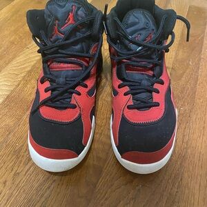 Jordan Black and Red Athletic Shoes